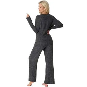 PrinStory Women's Fall Winter Pajama Set - Cozy Soft PJs