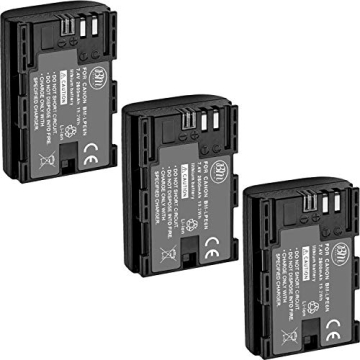 BM Premium 3 Pack of LP-E6N High Capacity Batteries for Canon Cameras