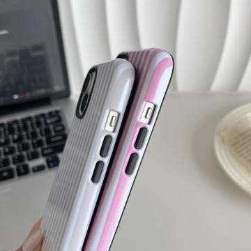 Longlayss Cute Striped Case for iPhone 14 Plus/15 Plus