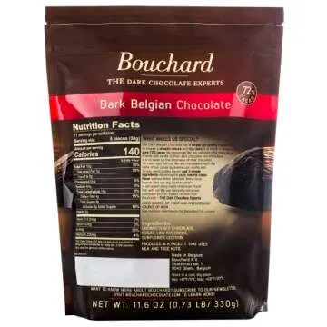 Bouchard Dark Belgian Chocolate (72% Cacao) | Vegan, Non-GMO, Gluten-Free Snacks