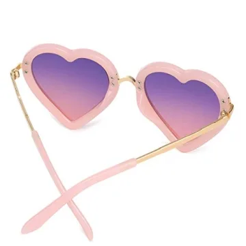 mibasies Cute Heart Shaped Sunglasses for Kids Age 3-10