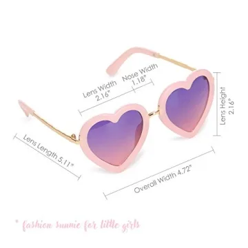 mibasies Cute Heart Shaped Sunglasses for Kids Age 3-10