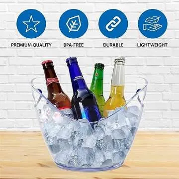 Elegant Clear Acrylic Ice Bucket for Parties - 2 Pack