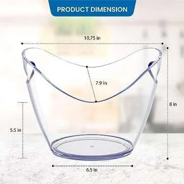 Elegant Clear Acrylic Ice Bucket for Parties - 2 Pack