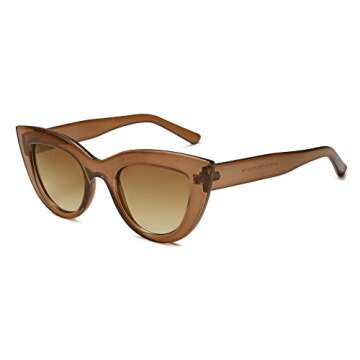 SOJOS Retro Small Vintage Cat Eye Sunglasses for Women Cute Fashion UV400 Sunnies SJ2939, Dark Brown...