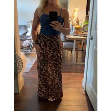 Chic HOHOPEACH Leopard Print Maxi Skirt for All Occasions