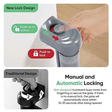 Likzest Retractable Baby Gate, Mesh Baby and Pet Gate 33" Tall, Extends up to 55" Wide, Child Safety Baby Gates for Stairs Doorways Hallways, Dog Gate Cat Gate for Indoor and Outdoor (Gray)