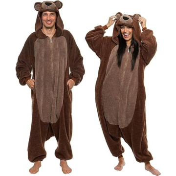 Funziez! Sherpa Bear Adult Onesie - Cozy Plush Teddy Costume Perfect for Parties