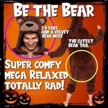 Funziez! Sherpa Bear Onesie for Adults - Cozy and Cute