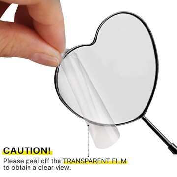 Miuffue Lovely Lash Mirror, Heart Shaped Detachable Stainless Steel Eyelash Mirror, 2.2inch Lash Mirror for Eyelash Extensions, Lash Extension Supplies and Tool for Lash Techs, Black