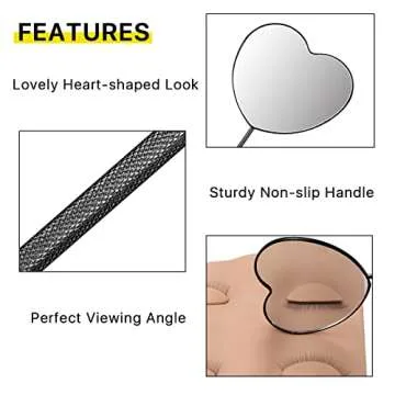 Miuffue Heart-Shaped Lash Mirror for Eyelash Techs
