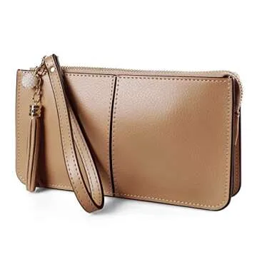 befen Leather Wristlet Clutch - RFID Blocking Multi-Pocket Organizer