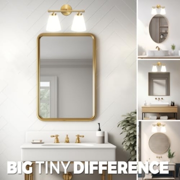 Hamilyeah Gold Bathroom Vanity Light with Glass Shade