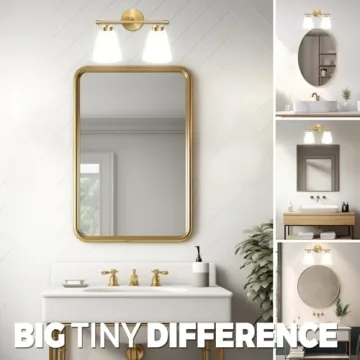 Hamilyeah Gold Bathroom Vanity Light with Glass Shade