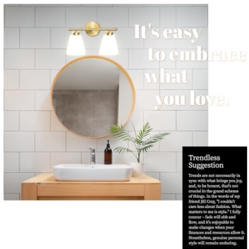 Hamilyeah Gold Bathroom Vanity Light with Glass Shade