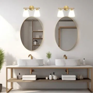 Hamilyeah Gold Bathroom Vanity Light with Glass Shade