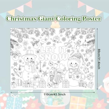Whaline Snowman Coloring Poster for Kids Winter Fun