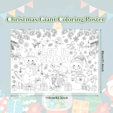 Whaline Snowman Coloring Poster for Kids Winter Fun