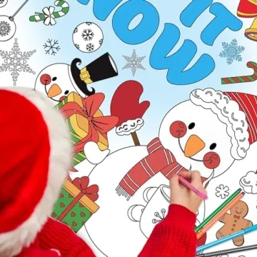 Whaline Snowman Coloring Poster for Kids Winter Fun