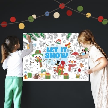 Whaline Snowman Coloring Poster for Kids Winter Fun