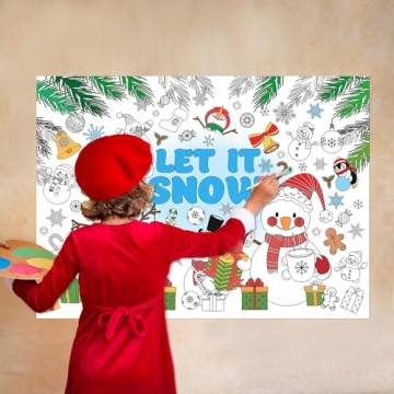 Whaline Snowman Coloring Poster for Kids Winter Fun