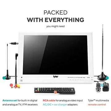 Tyler 13.3” Portable TV with 1080P Display & Battery