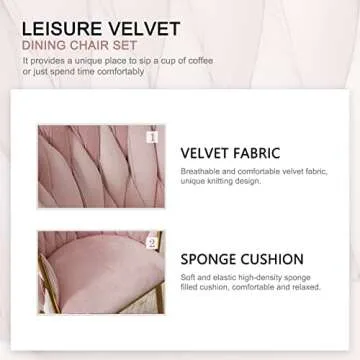 Nrizc Velvet Dining Chairs Set of 6 - Stylish Comfort and Elegance