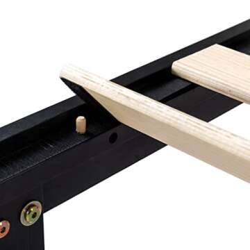 Mellow Naturalista Classic 12 Inch Solid Wood Platform Bed with Wooden Slats, Cal King, Black