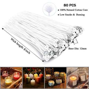 Bulk Cotton Candle Wick Set with Stickers and Holders