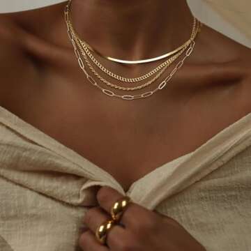 MFRYK Layered Gold Necklaces Set for Elegant Women
