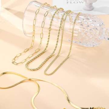 MFRYK Layered Gold Necklaces Set for Elegant Women