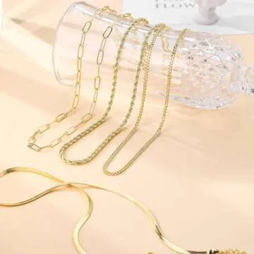 MFRYK Layered Gold Necklaces Set for Elegant Women