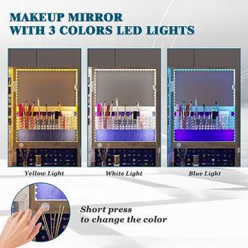 Elegant WOOVIVS 360 Jewelry Armoire with LED Lighting