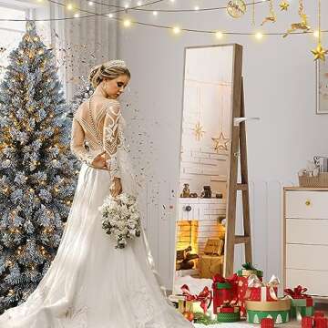 Elegant WOOVIVS 360 Jewelry Armoire with LED Lighting