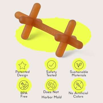 Moonjax Natural Rubber Baby Teething Toys - Baby teether for Infants, Toddlers, Newborns, CPSIA Certified