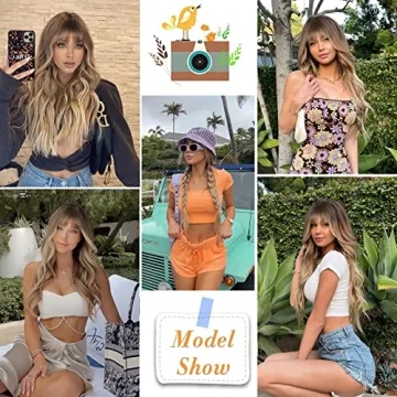 Stunning Lativ Ombre Blonde Wig with Bangs for Women