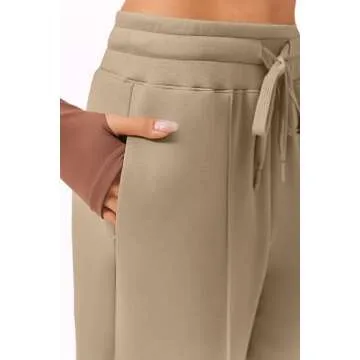 PINSPARK Baggy Wide Leg Sweatpants for Women Casual Pant Straight Leg Pants with Pocket and Drawstring Moon Gray XS