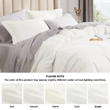 Soft Double Brushed Ivory Duvet Cover for Kids