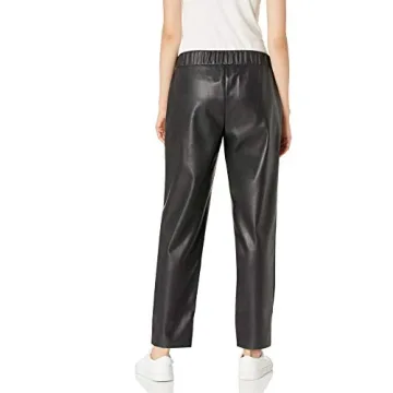 The Drop Women's Faux Leather Slim Pull-On Jogger