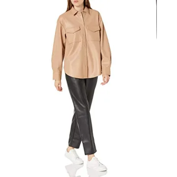 The Drop Women's Faux Leather Slim Pull-On Jogger