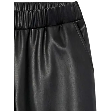 The Drop Women's Faux Leather Slim Pull-On Jogger