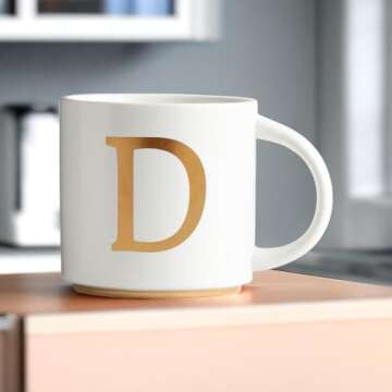 Elegant Monogram Ceramic Mugs - Perfect Gift Choice!