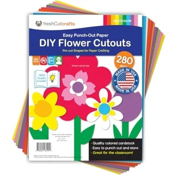 FreshCut Crafts: 280 Flower Cutouts for Creative DIY Projects - Perfect for Spring and Mother's Day