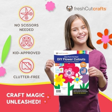 280 Punch-Out Flower Cutouts Kit for Crafting Joy