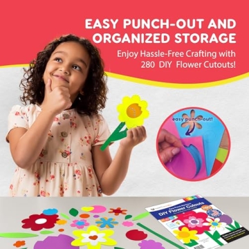 280 Punch-Out Flower Cutouts Kit for Crafting Joy