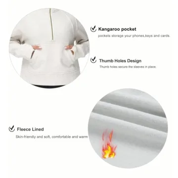 Affordable Women's Fleece Half Zip Hoodie for Every Occasion