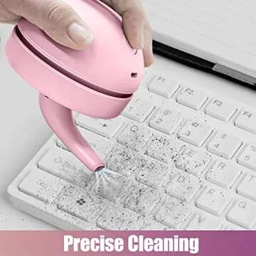 prowithlin Portable Desktop Vacuum Cleaner, USB Charging, Pink, Best for Cleaning Dust, Crumbs, Piano, Computer, Car etc.