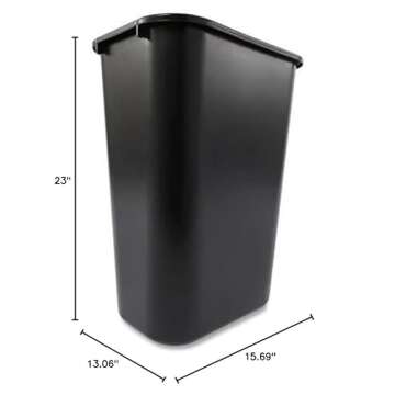 Hefty Touch-Lid 13.3-Gallon Trash Can, Black, Holds 13.3 Gallons and 50 Liters