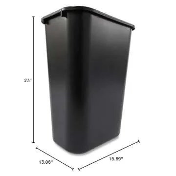 Hefty Touch-Lid 13.3-Gallon Trash Can, Black, Holds 13.3 Gallons and 50 Liters