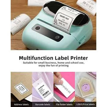 Phomemo M220 Label Maker, New Flagship 3.14 Inch Bluetooth Thermal Label Printer for Barcode, Address, Labeling, Mailing, File Folder, Portable Maker Easy to Use, Support with Smart Phone&PC
